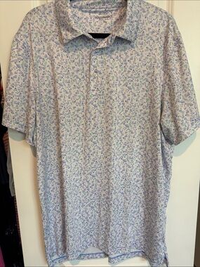 J. Crew Light Blue Printed Short-Sleeve Polo